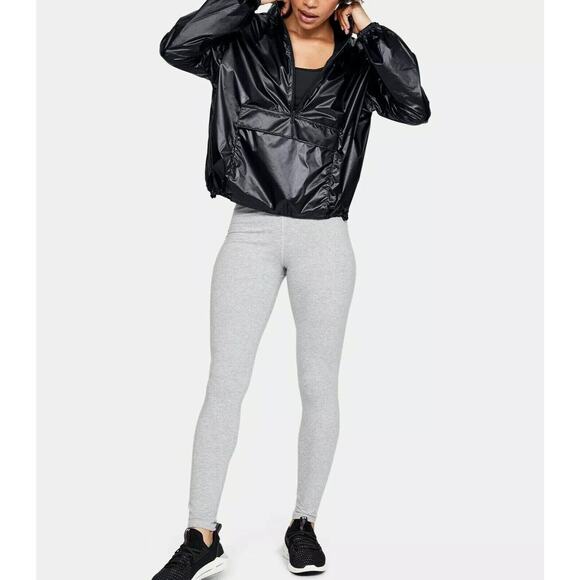 Under Armour UA Jacket Womens S Black Track Hoodie Ripstop 1349348 Kangaroo - Picture 1 of 5